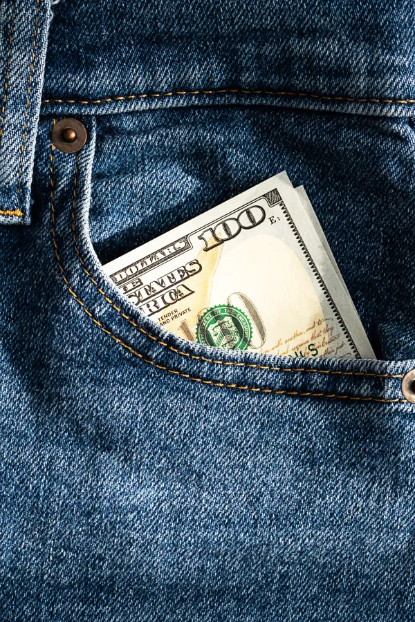money in pocket